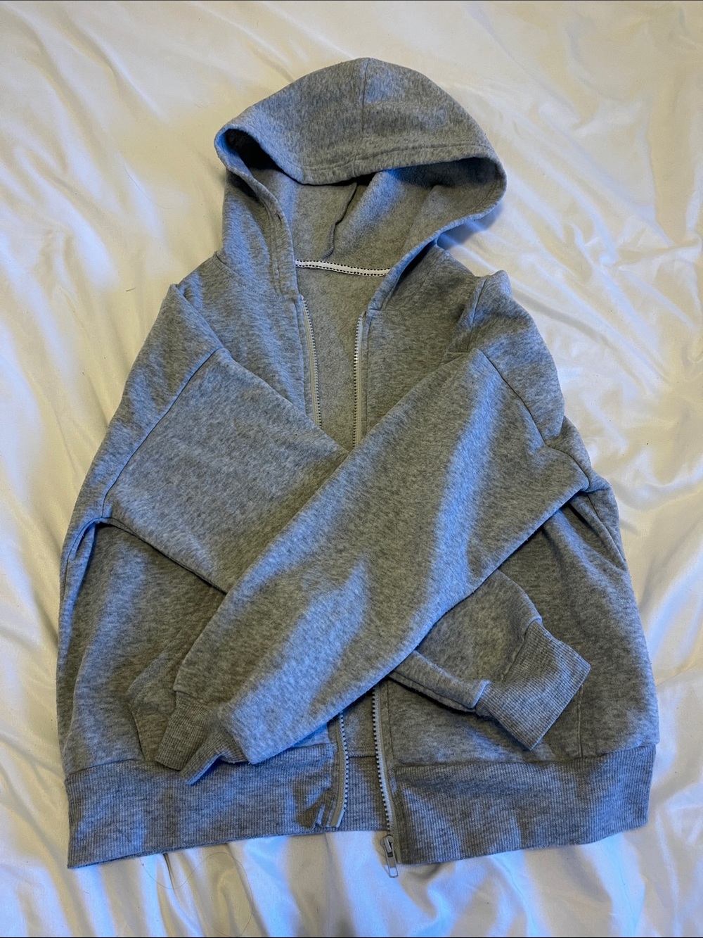 SHEIN Gray Zip-Up Hoodie